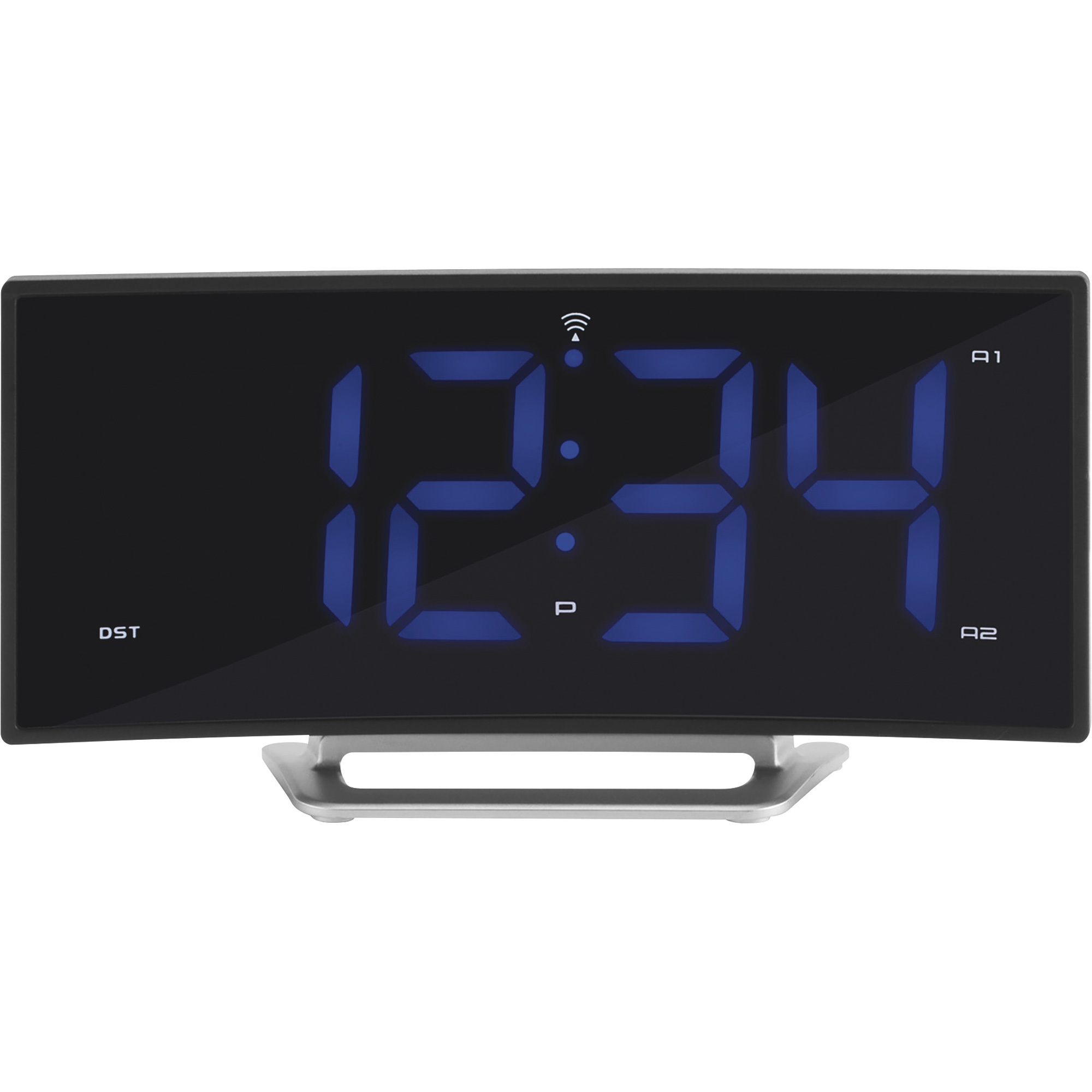 La Crosse Technology Atomic Curved LED Alarm Clock with Charging Port, Model# 617-249